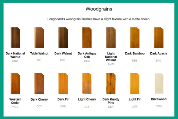 Longboard siding color chart